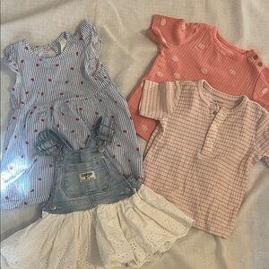 6-9 Month Girl Bundle. Carters OshKosh H&M